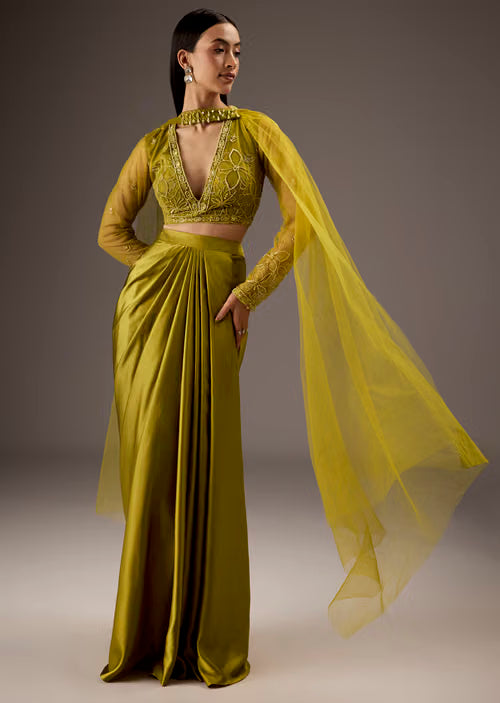 Silk Kurta Set For Men With Mirror And Thread Work